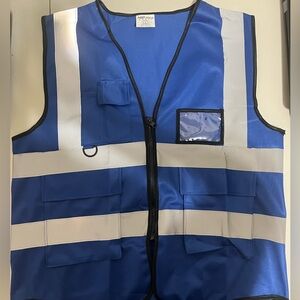Blue and White Safety Vest